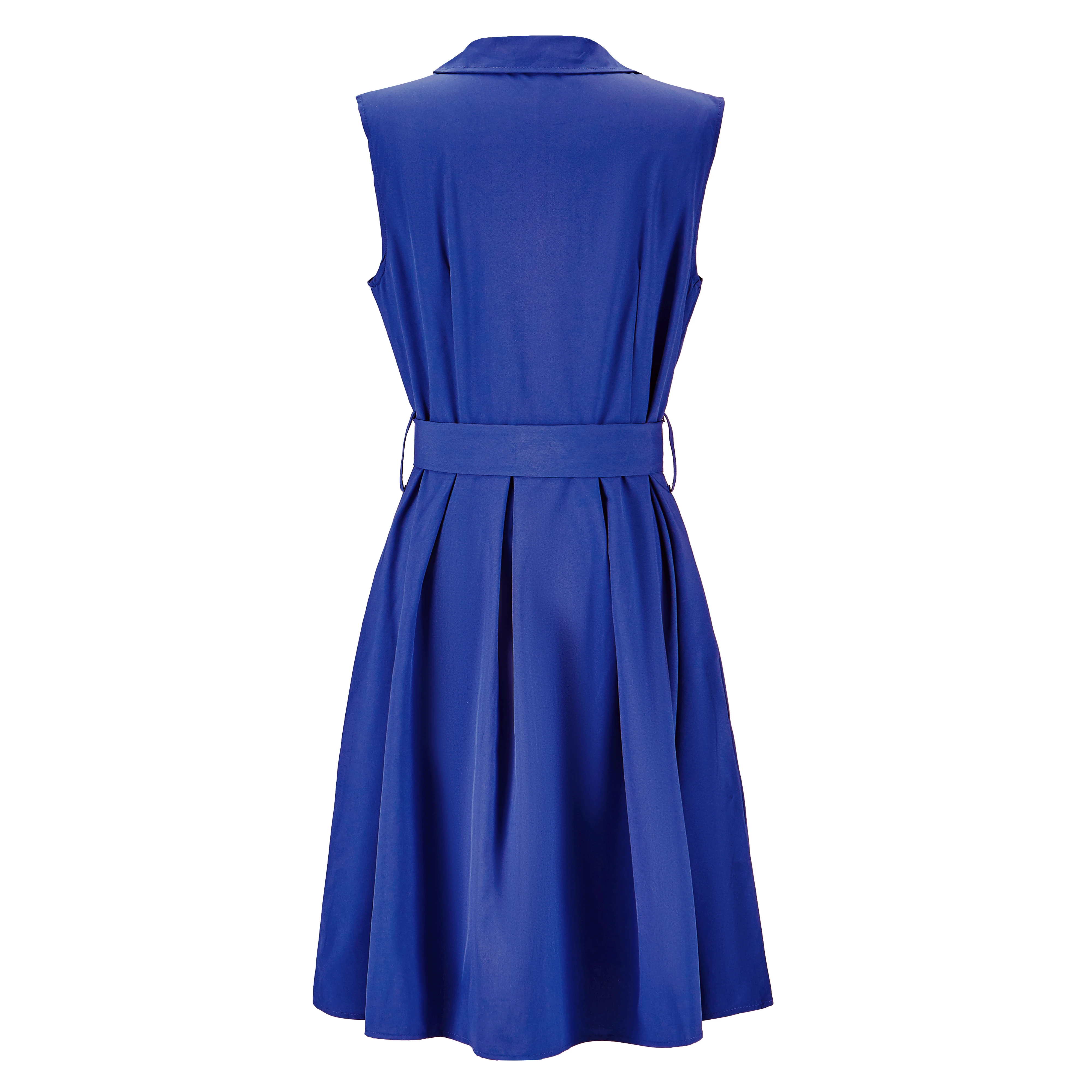 Women Dresses Sleeveless Notched Solid Navy Blue With Bow Sashes Summer A-line Beach Office Dress 2025 burgundy Party Vestidos - Image 5
