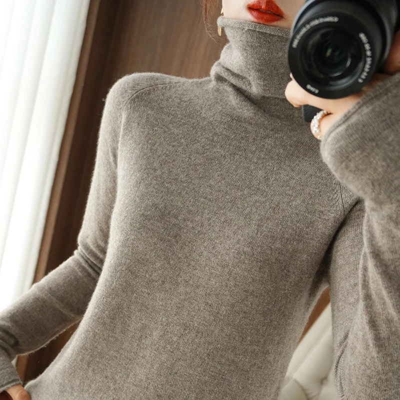 Autumn Winter Women Sweaters Turtleneck Long Sleeve Solid Slim Fit Basic Knit Tops Warm Bottoming Shirts High Strecth Pullovers - Image 6