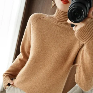Casual Autumn Winter Women Sweaters Turtleneck Long Sleeve Thick Warm Pullovers Fashion Korean Knitwears Basic Jumpers 2025