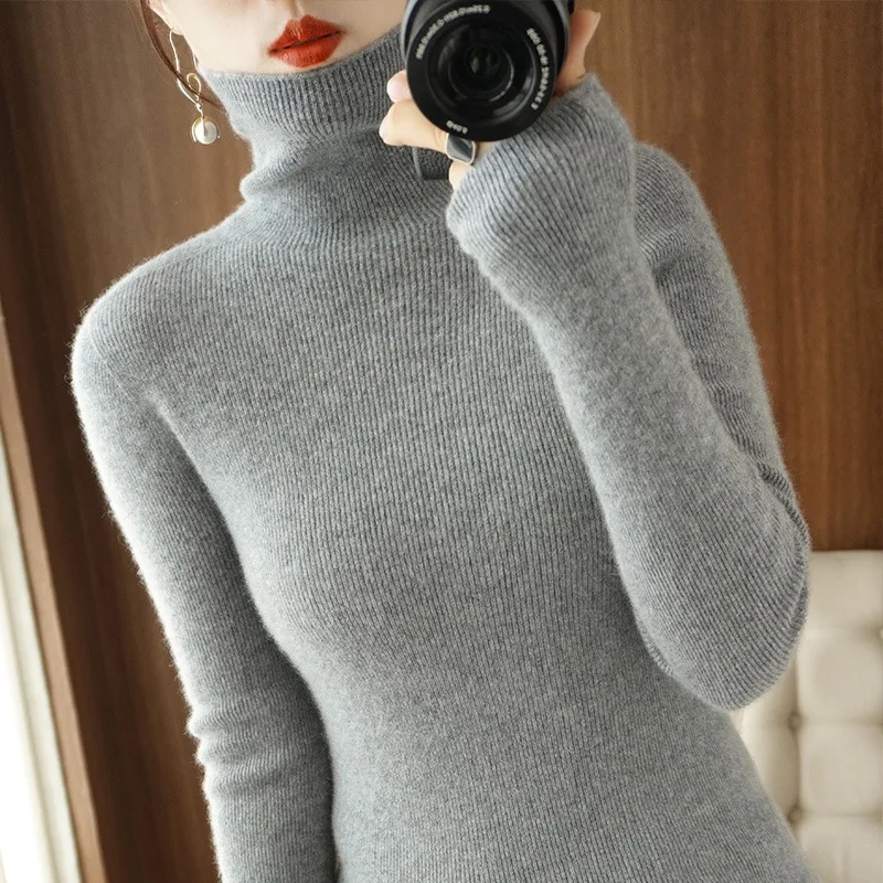 Women Sweater Turtleneck Slim Pullovers Autumn Winter Warm Bottoming Shirts Jumpers Basic High Strecth Fashion Korean Knitwear - Image 6