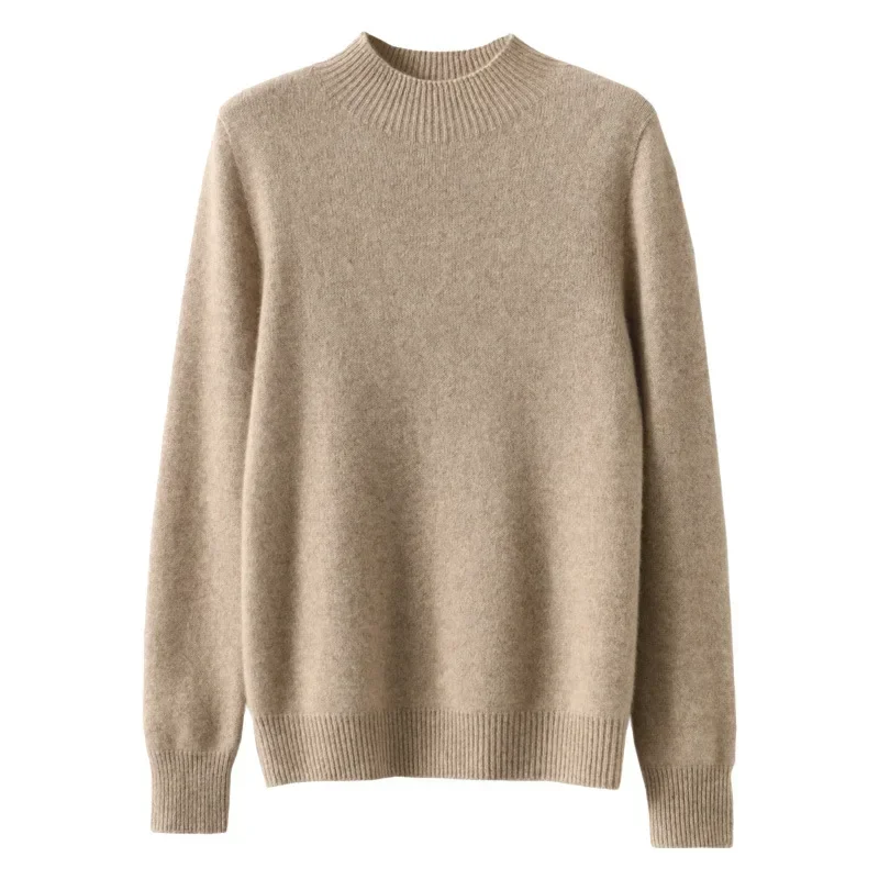 Autumn Winter Women Sweater Korean Fashion Warm Bottoming Shirts Half High Collar Basic Knitwear Solid Long Sleeve Pullovers - Image 5