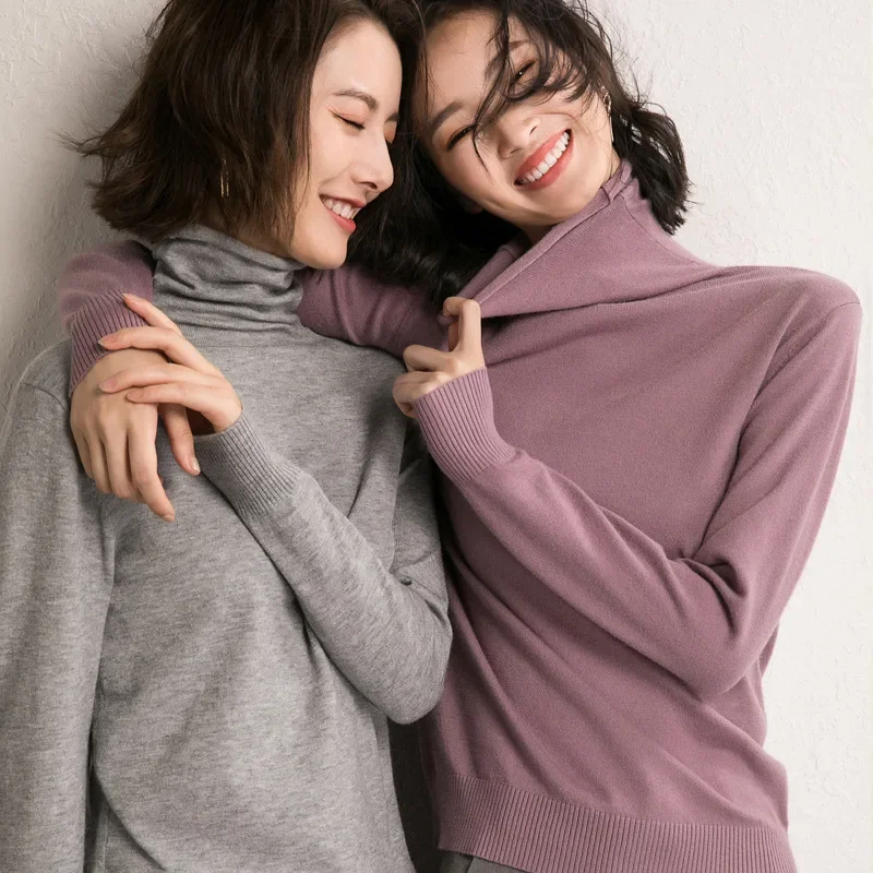 Autumn Winter Sweater Turtleneck Slim Fit Basic Pullovers 2025 Fashion Korean Knit Tops Bottoming Womens Sweater Stretch Jumpers