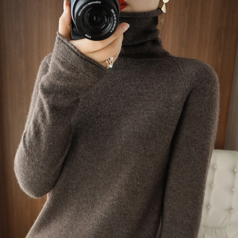 Autumn Winter Women Sweaters Turtleneck Long Sleeve Solid Slim Fit Basic Knit Tops Warm Bottoming Shirts High Strecth Pullovers - Image 3