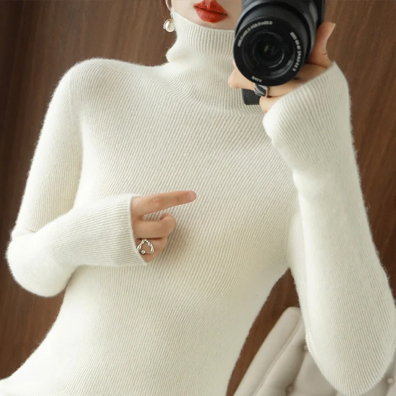 Women Sweater Turtleneck Slim Pullovers Autumn Winter Warm Bottoming Shirts Jumpers Basic High Strecth Fashion Korean Knitwear - Image 5