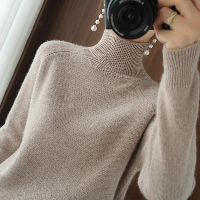 Casual Autumn Winter Women Sweaters Turtleneck Long Sleeve Thick Warm Pullovers Fashion Korean Knitwears Basic Jumpers 2025 - Image 4