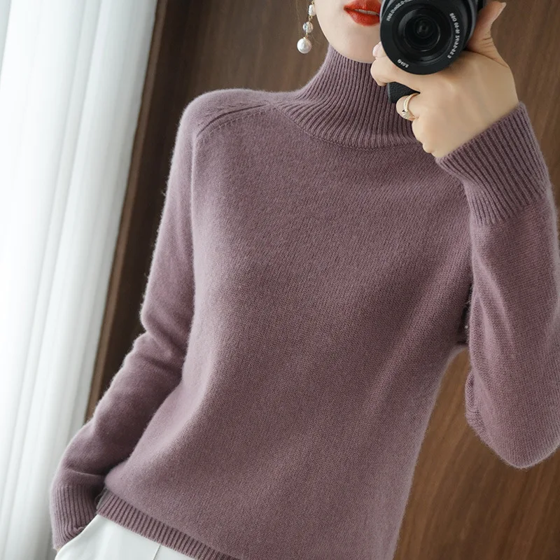 Casual Autumn Winter Women Sweaters Turtleneck Long Sleeve Thick Warm Pullovers Fashion Korean Knitwears Basic Jumpers 2025 - Image 3